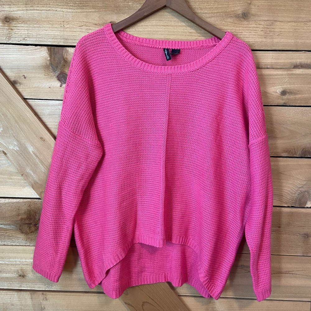 Free for All Long Sleeved Oversized Pink Sweater